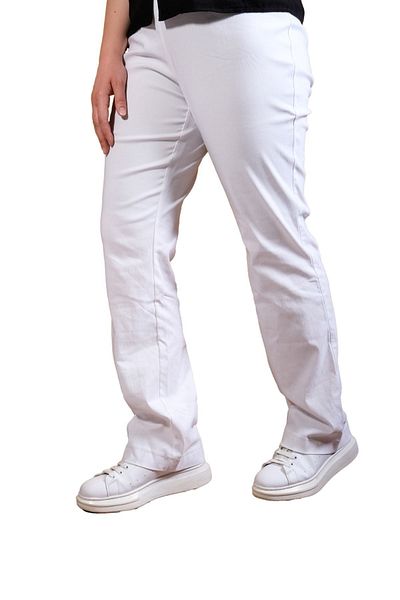 Blues Outlet WOMEN'S FULL LYCRA WITHOUT PIPE PIPE TROUSERS-WHITE