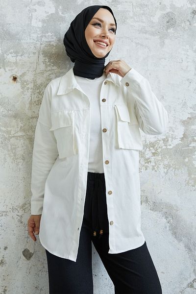 InStyle Marley Bag Pocket Detail Jacket - White
