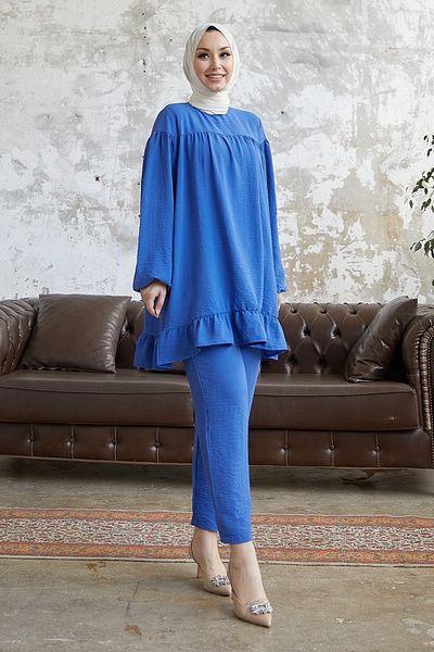 InStyle Lively Skirt Ruffle Double Set - Indigo
