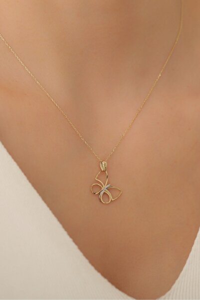 Gianfranco 14 Ayar Büyük Kelebek Kolye Ucu