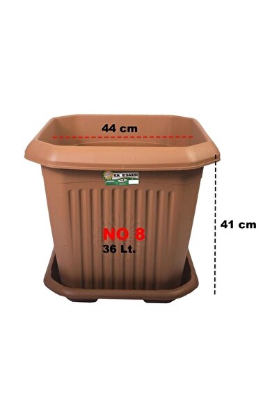 Hak Plastik Plas Time Kare Saksı No 8 Klasik Bahçe Çiçek Saksısı