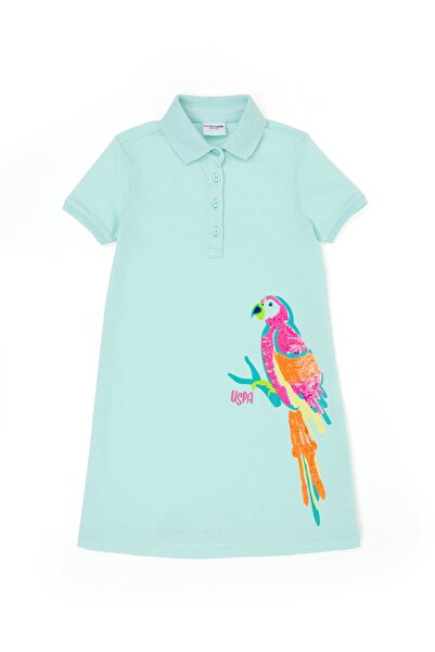 U.S. Polo Assn. U.S. Polo Assn. Nakışlı Yeşil Kız Çocuk Polo T-Shirt PEMBE