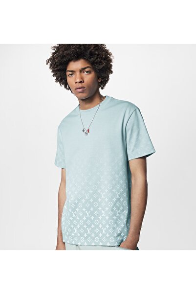 Luxury Brands Boutique تيشيرت لويس V. Monogram Gradient باللون الأزرق العادي