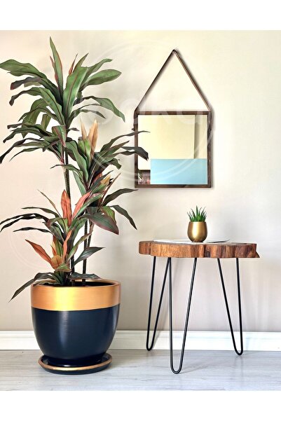 odka 20litre Saksı Tabaklı Çap:30cm X Yükseklik:30cm Siyah Gold