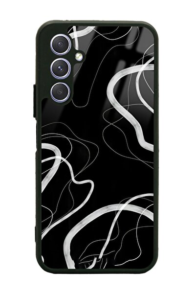 Spoyi Samsung A54 Black Wave Tasarımlı Glossy Telefon Kılıfı