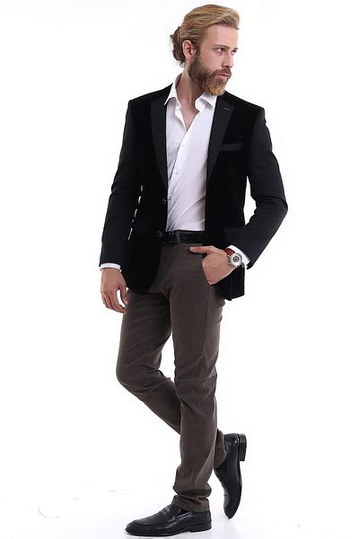 Presto Men's Velvet Slimfit Jacket Black 1535-001