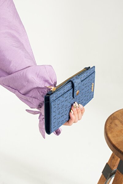 Just Polo محفظة نسائية باللون الأزرق للموسم الجديد مع عبوة هدايا شحن سريع منت...