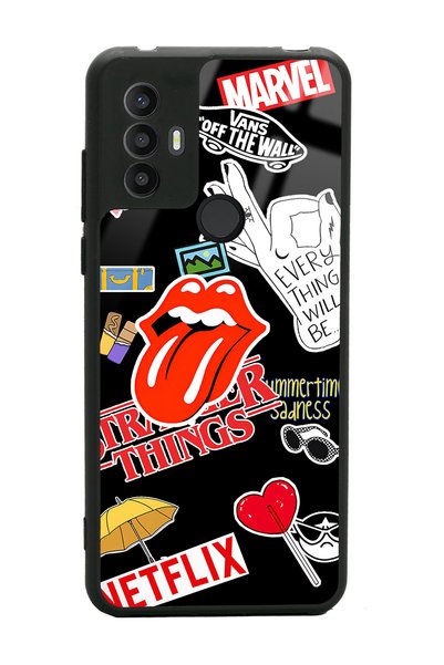 Spoyi Glossy Phone Case with Sticker Design for Tcl 30 Se