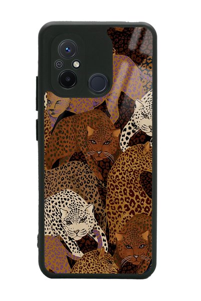 Spoyi Xiaomi Redmi 12C Glossy Phone Case with Leopards Design
