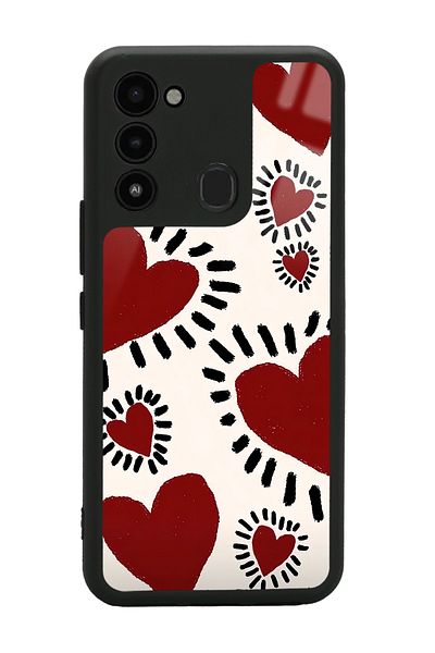 Spoyi غلاف هاتف لامع بتصميم قلب فرشاة من Tecno Spark 8c