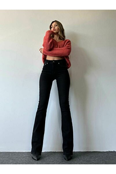 DRC trend Дамски дънки Dore Lycra Black Spanish Leg Flare