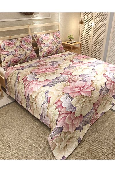 MonoHome Pique Set Cotton Double Jacquard Woven Bedspread Flowers Coverlet