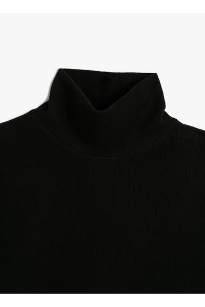 Koton Rollkragen-Standard-Pullover in Schwarz für Damen, 4WAK30019EK