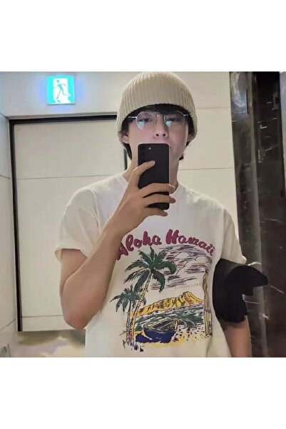 Kim Taehyung Aloha Hawaii Beyaz T-shirt-M