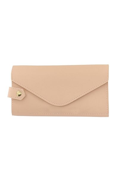 Ozka Leather Collection Women's Wallet with Phone and Coin Compartment Powder Color