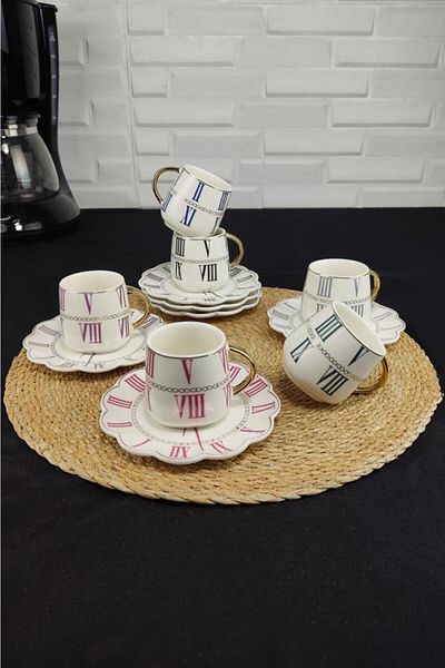 ACAR Timeless 6-Piece Porcelain Coffee Cup Set - Kaı-21-0160/12