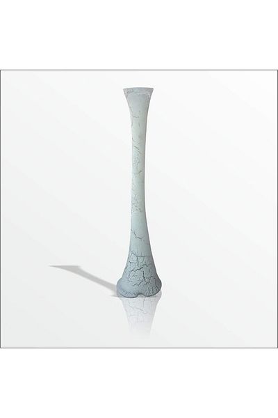 M3DECORİUM 60 cm Λευκός Πόδι Ελέφαντα - Γυάλινο Βάζο που δεν ξεφέρνεται