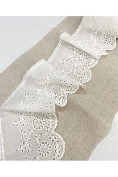 Nazik Brode Cotton Scallop, Patterned Cotton Scallop Edge (1 Meter)