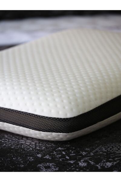 Tandoğan Mobilya Boyun Destekli Tam Ortopedik Visco Yastık, Nefes Alabilen Antibakteriyel Orta Sert Yastık (40*62*14)