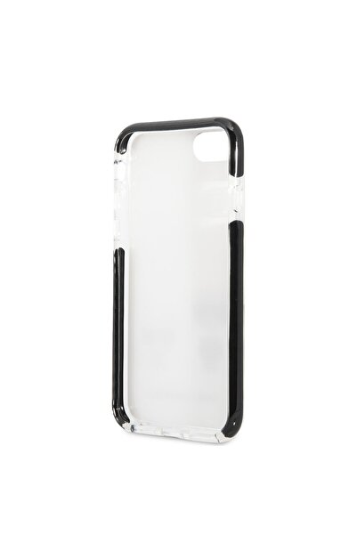 Karl Lagerfeld حافظة مرخصة متوافقة مع هاتف آيفون 8 بحواف كارل وغطاء بتصميم K&c باللون الأسود