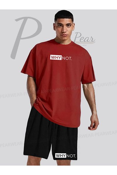 Pear Wear Set dublu tricou oversize pentru bărbați Why Not