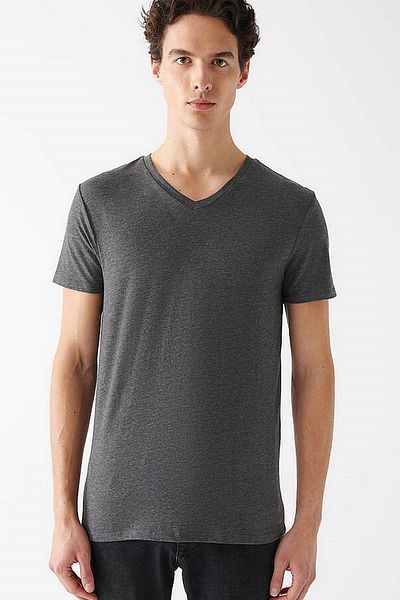 Mavi Ανδρικό μπλουζάκι Stretch V-Neck Blue - M061748-24398