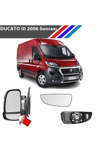 MEPARTS OtoMEPARTS-Fiat Ducato Left Exterior Mirror Lower Small Glass Mechanical Type Driver Side After 2006