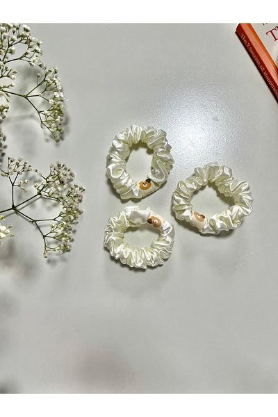 Donna Liberta Γυναικείο σατέν ύφασμα Small Scrunchie Simit 3-pack Mini Barbies Scrunchie