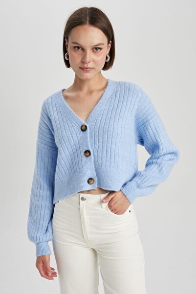 DeFacto Regular Fit V-Neck Knitwear Cardigan R1389az23wn