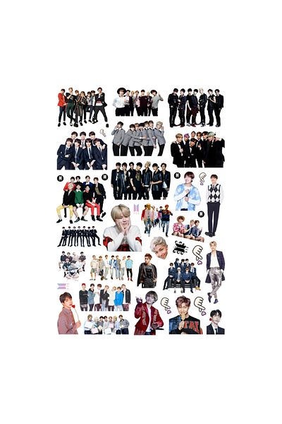 Ororabutik Σετ αυτοκόλλητων Kpop Bts 38Pcs - Σετ αυτοκόλλητων Scrapbook Bullet Journal