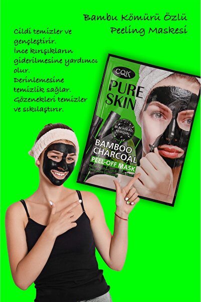 Uniquem Siyah Nokta Maskesi Bambu Kömür Kürü Sürülebilir Yüz Maskesi Bamboo Charcoal Xlm1325