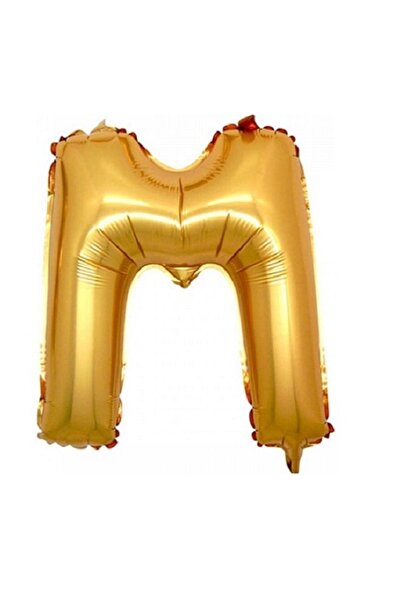 M (Gold) Harf Folyo Balon - 90 Cm - Altın Folyo Harf Balon