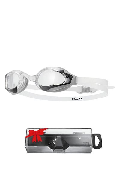 TYR Sport TYR Stealth-X Transparent/Silver Swimming Goggles, Training Glasses