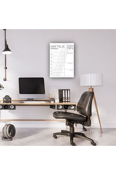 Haydi Dekor Simple Modern Weekly Planner Glass Board with Writing and Erasure
