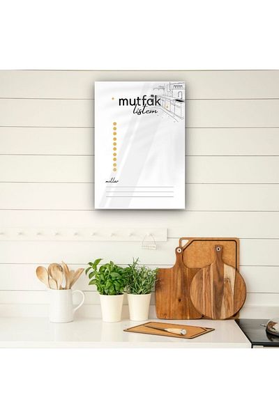 Haydi Dekor My Kitchen List Glass Panel on Writable and Erasable White Floor