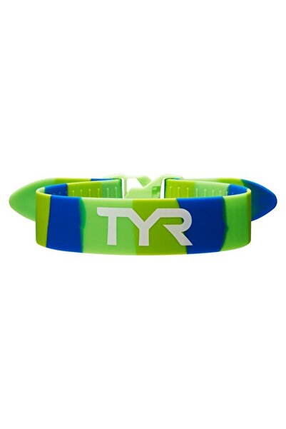 TYR Sport كاحل تدريب أخضر/أزرق من TYR Rally، حزام سحب