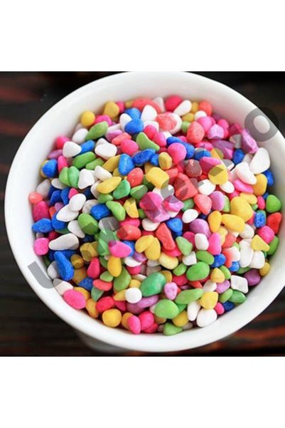 usmtekno 10 Kg Renkli Çakıl Taşı Teraryum Süsü Fanus Taşı Akvaryum Taşı KarışıkRenk1-2 cm çapında