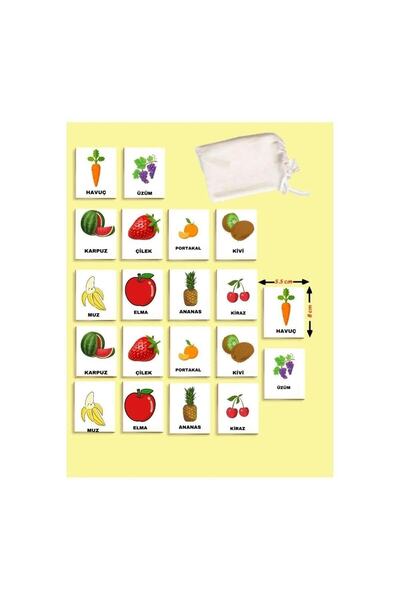 gifttime لعبة مطابقة بطاقات الذكاء بالفواكه، لعبة بطاقة الذاكرة الخشبية، ألعاب ألغاز تعليمية