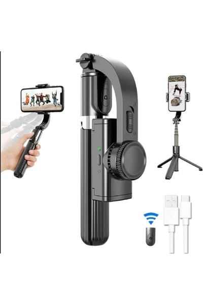 Genel Markalar L08 Bluetooth El Gimbal Sabitleyici Cep Telefonu İçin Selfie S...