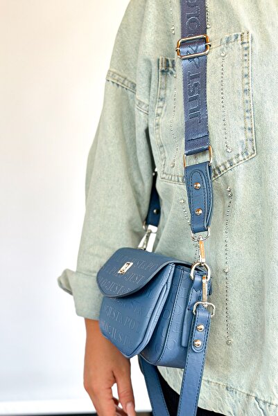 Just Polo حقيبة كتف نسائية يومية صغيرة الحجم مكونة من شريطين 4086 PETROL