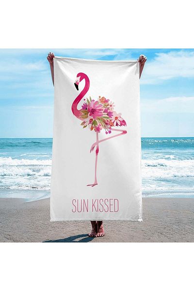 The Lucid Lab Sun Kissed - Εγγράψτε Flamingo Beach Towel - Βαμβάκι