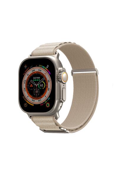 Skinarma Watch Ultra 49mm Kordon Kobu Hasır Strap Kayış Krem-krem