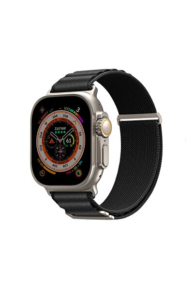 Skinarma Watch Ultra 49mm Kordon Kobu Hasır Strap Kayış Siyah-siyah