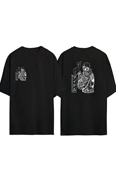 THEWERT Μπλουζάκι με στάμπα κρανίου, Unisex, μαύρο oversize