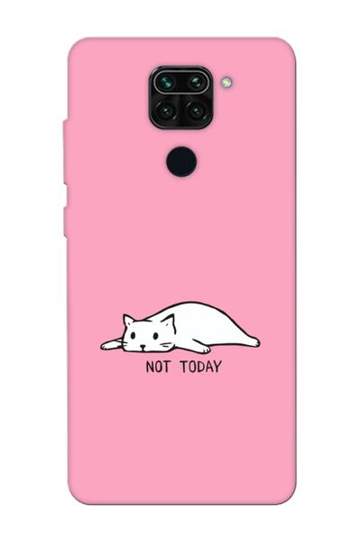 frondcase Redmi Note 9 Not Today Kedi Pembe Telefon Kılıfı