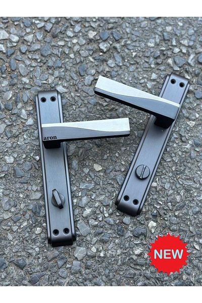 ARON Luxury Sofuoglu Derya - Phoenix Mirrored Matte Anthracite Satin (Bathroom-Wc) Right Door Handle Aluminum Steel