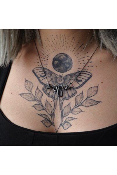 Moko Art Design Yılan 925 Oksitlenmiş Gümüş Kolye