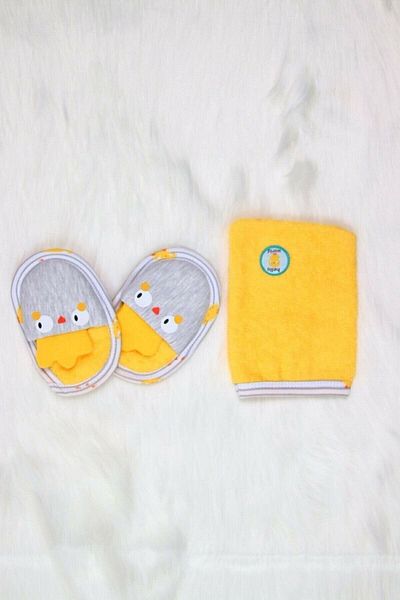 Miniworld Unisex Baby Yellow Chick Bathrobe Towel Set