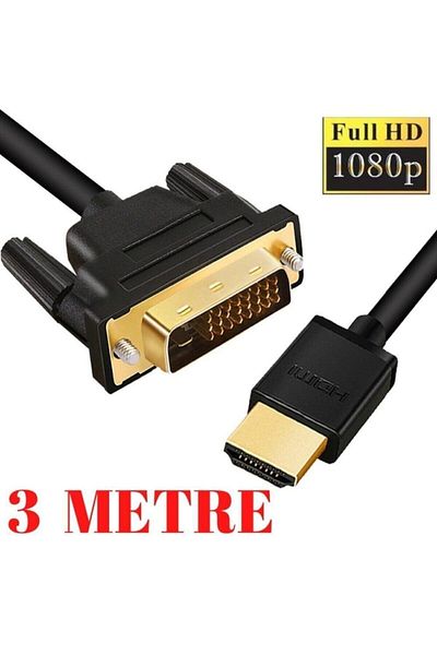 Alfais 4633 HDMI to Dvi 24+1 Bidirectional Monitor Cable - 3 Meters