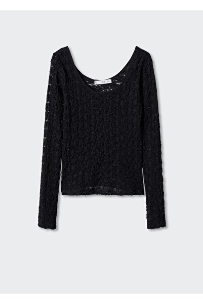 MANGO Woman Μακρυμάνικο T-Shirt με υφή